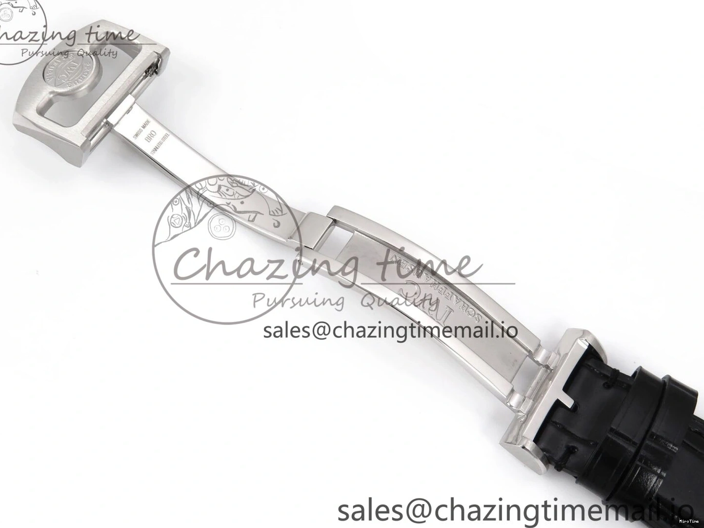 MIROTIME 0214 OnTrend Portugieser Automatic 42mm SS APSF 1:1 Best Edition White RG Dial on Black Leather Strap A 7010